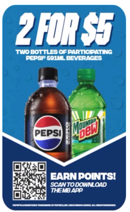 Pepsi 2 for $5 upsell